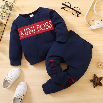 Baby Boy Trendy 2Pc Long Sleeve Sweater & Pant Set.